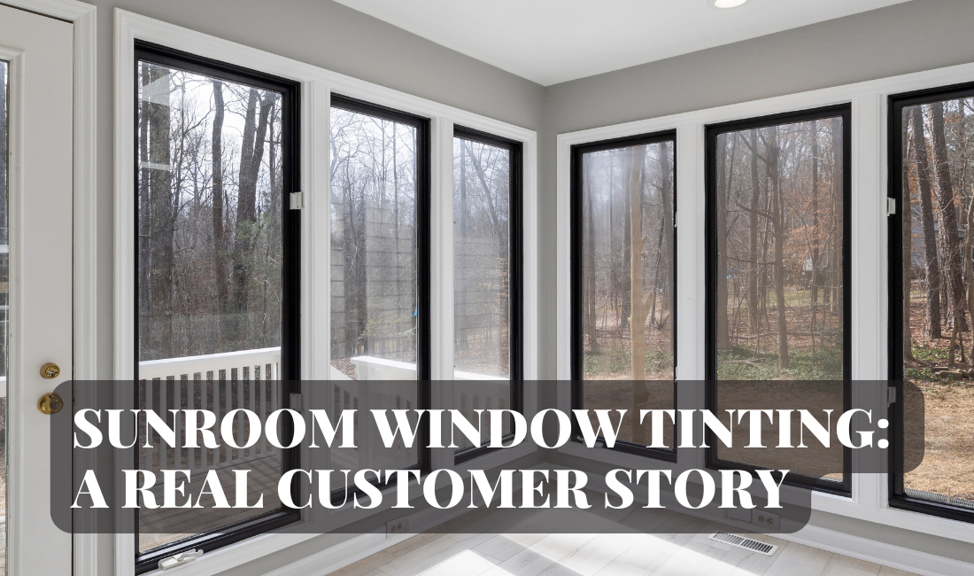 Newly remodeled sunroom with window film installed